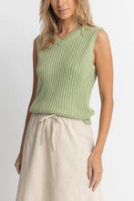 Load image into Gallery viewer, Sage Shell Beach Sweater Vest