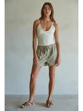Load image into Gallery viewer, Olive Woven Denim Washed Cotton Relax Fit Shorts