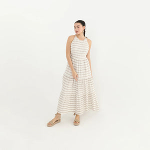 Striped Tiered Maxi Day Dress