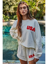 Load image into Gallery viewer, Knit Cotton Crew Pullover with USA Patch