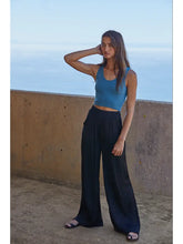 Load image into Gallery viewer, Teal Women&#39;s Seamless Ribbed U-V Neck Crop Tank Top