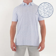 Load image into Gallery viewer, White Navy Path Polo