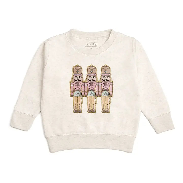 Kids Pastel Nutcracker Patch Christmas Sweatshirt