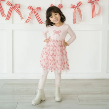 Load image into Gallery viewer, Kids Candy Cane Confetti Christmas Long Sleeve Tutu Dress