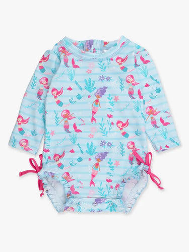 Baby Girls Blue Mermaid Princess Long Sleeve One
