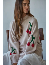 Load image into Gallery viewer, Cherry Knit Sweater Cherry Print