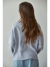 Load image into Gallery viewer, Light Blue Knit Sweater Light Weight Cardigan