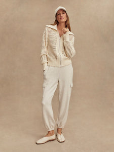 Eloise Full Zip Knit - Egret