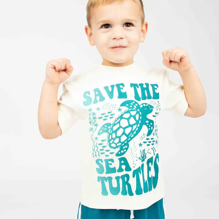 Save the Sea Turtles Ocean Conservation Cotton Toddler Shirt