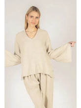 Load image into Gallery viewer, Sand Linen Sweater Top