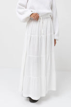 Load image into Gallery viewer, White Classic Tiered Maxi Skirt