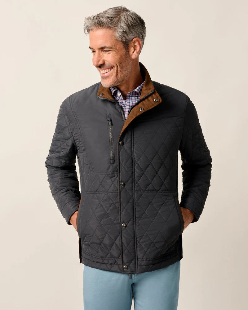 Dark Grey Juno Quilted Snap Jacket