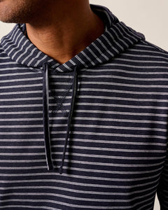 Navy Wycliff Striped Long-Sleeve T-Shirt Hoodie