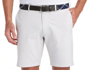 The Fischer Belt: Navy & White Dogleg Stripe