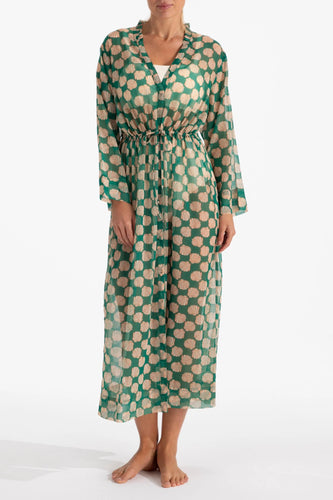 Shell Shelby Cinched Tie Kimono Cover-up in Green