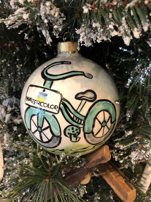 2025 WaterColor Bicycle Ornament