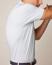 Load image into Gallery viewer, White Performance Jersey Polo - Michael Stripe