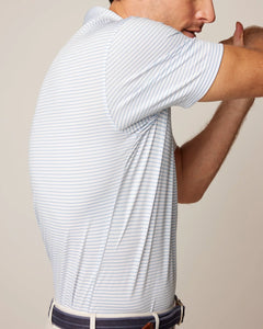 White Performance Jersey Polo - Michael Stripe