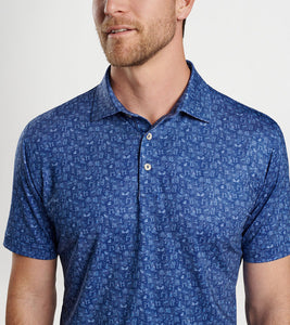 Sport Navy Carolina Shag Print Polo