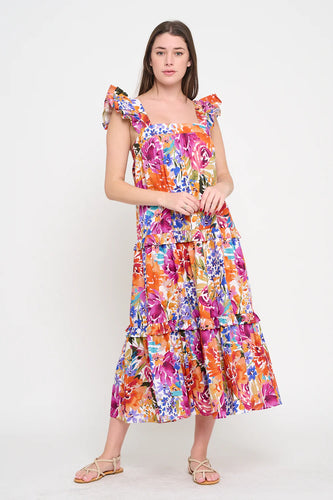 Fall Fiesta Ruffle Maxi Dress