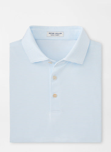 White/Maya Blue Highlands Performance Jersey Polo