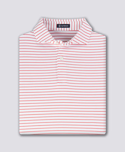Campari/White Broad Stripe Polo