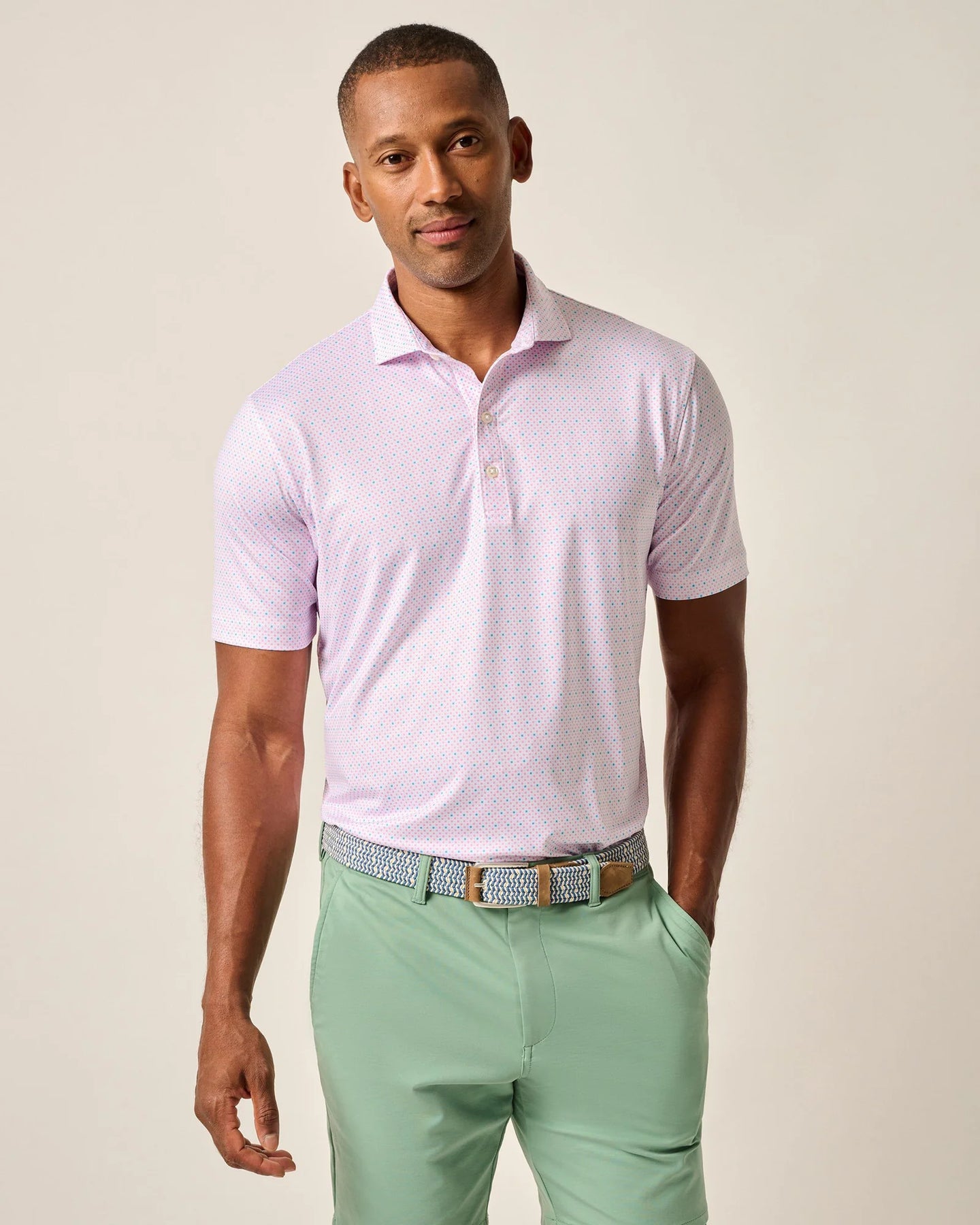 Porto Pink Performance Jersey Polo - Maxim
