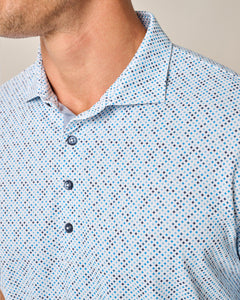 Blue Performance Mesh Polo - Razz Print