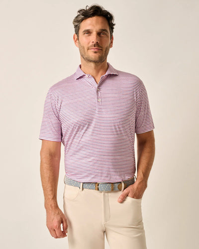 Rouge Red Featherweight Performance Polo - Warwick Stripe
