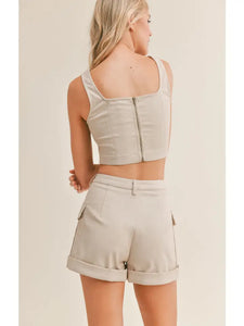 El Paseo Corset Top: Sand