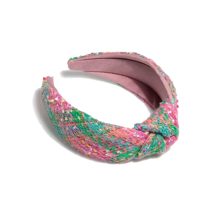 Pink Knotted Boucle Headband