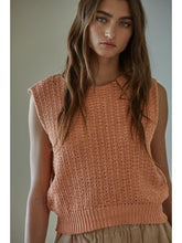 Load image into Gallery viewer, Peach Knit Sweater Sleeveless Vest Top