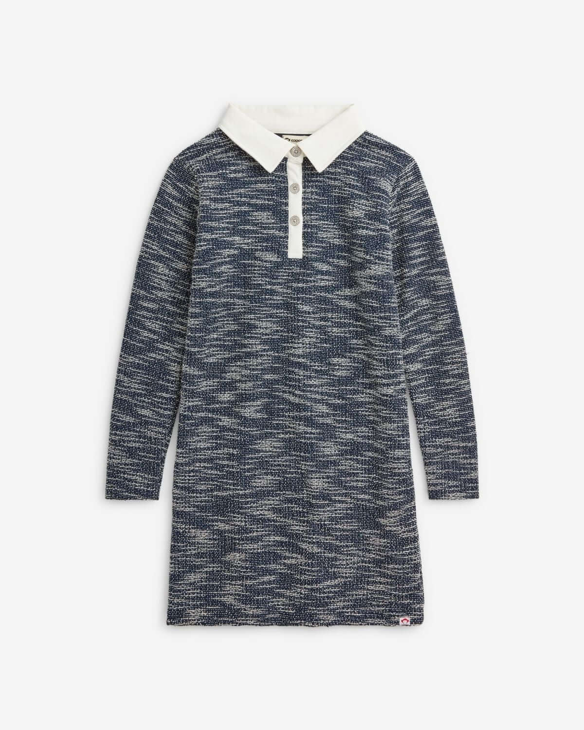 Navy Tweed Polo Dress