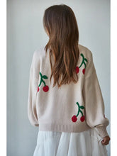 Load image into Gallery viewer, Cherry Knit Sweater Cherry Print