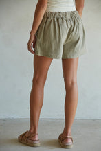 Load image into Gallery viewer, Olive Woven Denim Washed Cotton Relax Fit Shorts