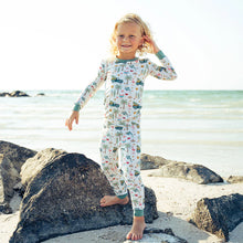 Load image into Gallery viewer, Coastal Christmas Bamboo Long Sleeve Kids Pajama Pants Set