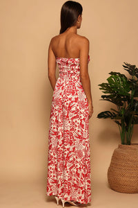 Ruby Blossom Strapless Corsica Dress