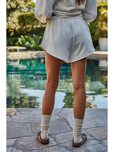 Knit Cotton French Terry Shorts with USA Patch