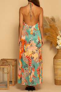 Jewel Paisley O-Ring Maxi Dress