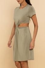 Load image into Gallery viewer, Olive Cut Out Knot Dress