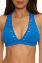 Load image into Gallery viewer, True Blue Trellis Halter Top
